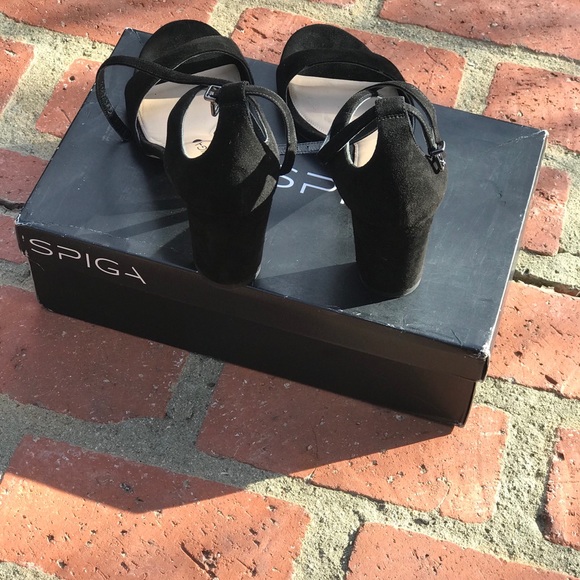 VĂŤA SPIGA vero cuoio BLACK SUEDE ANKLE STRAP heels-original box included. Sz 9.5 - Picture 3 of 5